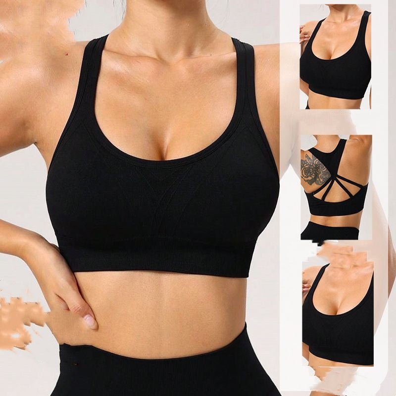 Black Cross-Back Sports Bra