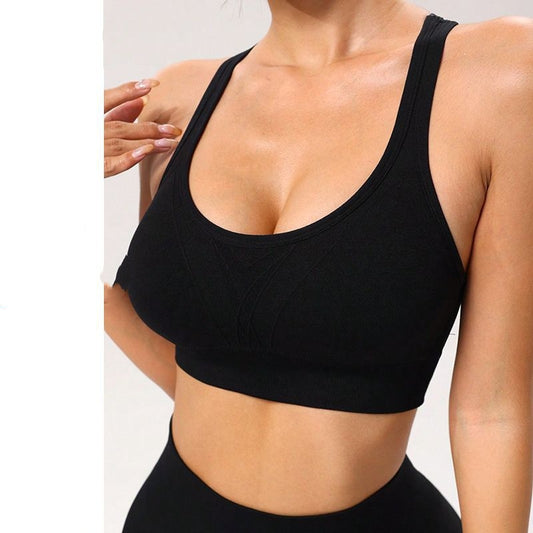 Black Cross-Back Sports Bra