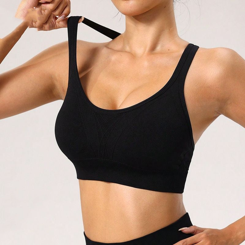 Black Cross-Back Sports Bra